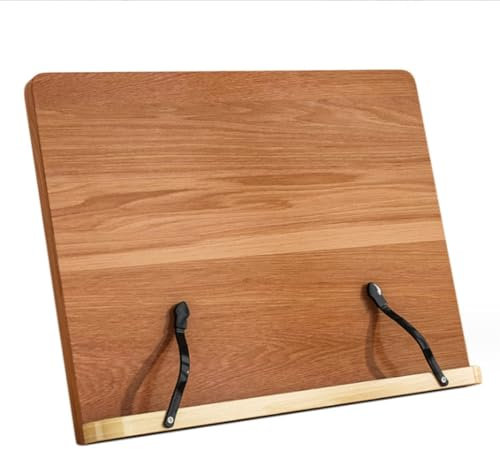 HYKJCSS Buchständer Buchhalter Bambus-Rezeptbuchhalter, Faltbarer Und Tragbarer Kochbuchständer Für Den Schreibtisch, Verstellbarer Halter Kochbuchhalter(24 * 34cm)