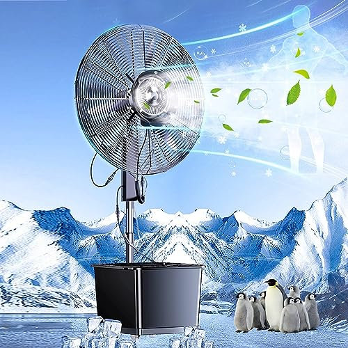 Ventilateurs brumisateurs d'extérieur, ventilateurs à brume fraîche, ventilateurs brumisateurs portables, 3 vitesses de refroidissement, réservoir d'eau de 42 L, pour usage industriel, comme