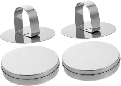 Hemobllo 4piezas Molde Para Galletas De Azúcar Moldes Redondos De Metal Herramientas Para Hornear Cortadores De Galletas Caja De Hojalata Para Fiestas