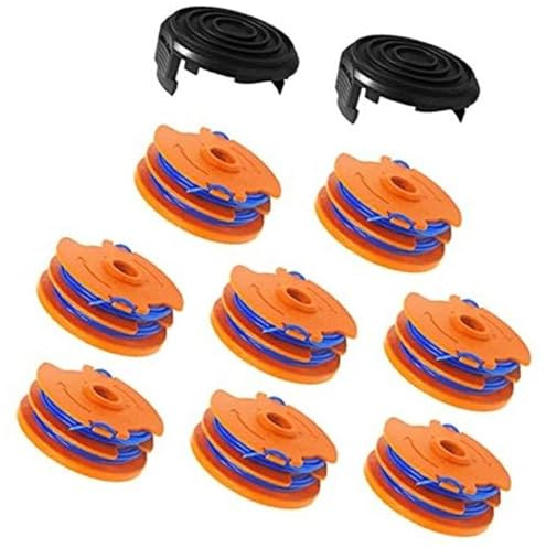 Jodriva Line String Trimmer Spool, for Qualcast GGT4401, GGT4502, GGT600A1, GT25 350 Watt, GT30, GGT450A1, Replacement Trimmer Spool Garden Grass Trimmer Line 8.3 metre x 1.65mm (8 Spool+2 Cover) Lawn