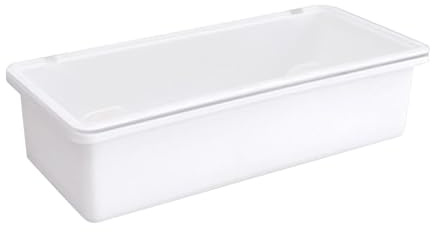Organizador de cubiertos – Bandeja de almacenamiento transparente para cubiertos con tapa, caja organizadora plana para recipientes compactos de cubiertos con separadores para cocina, hogar, uso de