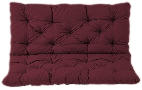 Hollywood Swing Cushions with Backrest for Patio Replacement Seat Cushions for Outdoor Swing 2/3Seater Bench Pads Soft Furniture Mat with Ties for Veranda Decor