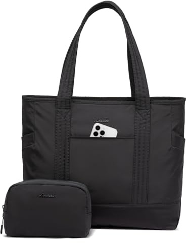 LOVEVOOK Shopper Tasche Damen Handtasche Groß Laptoptasche 17 Zoll Tote Bag Women Arbeitstasche Bürotasche Lehrertasche Einkaufstasche Tragetasche Leicht für Schule Gym Reisen Business Daily Schwarz