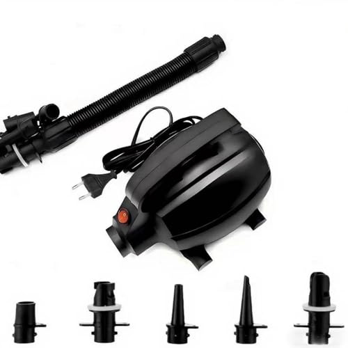 STREAMVOY Pompa Elettrica per Gonfiaggio - 220V ad Alta Pressione 2.5 PSI/17,000 Pa, 5 Ugelli Universali, Funzionamento Silenzioso, Tubo Estensibile, per Gonfiabili da Piscina/Barche/Materassini