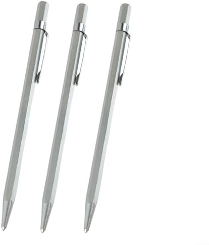 Sileduove Spitzen-Anreißstift aus Hartmetall, Fliesenschneider, legierter Stahlstift mit Hartmetall-Anreißnadel für klare Markierung auf gehärtetem Stahl, Edelstahl, Metall (3 Stück)