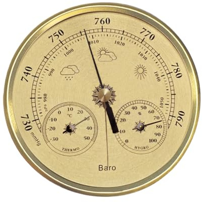 Antique Metal Ressure Gauges Atmospheric Pressure Gauges Environmental Monitor Home Office Gift 70mm 90mm 108mm 130mm Home Weather Stations Barometer