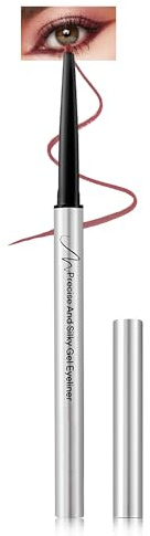 Gel Eyeliner Wein Rot, Metallischer Wasserfest, Burgundy Langanhaltender | Eye Liner Pen, Hochpigmentierte Eyelinerstift, Schnell Trocknend, Augen Make Up Festival Gift for Frauen und Mädchen,Vegan-03