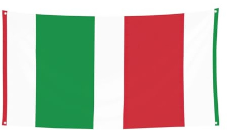 Bandera italiana con impresión de bandera italiana para interiores y exteriores, letrero decorativo con 4 ojales de metal, fabricante de ambiente festivo
