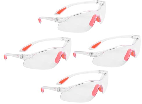BRIGHTFUFU 4 Gafas de Seguridad para Hombre y Mujer Lente Transparente Antiarañazos Antivaho Protección Ocular Cómoda para Trabajo en Construcción y Obra