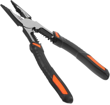 SOPOTUTU Pinza Becco Lungo Industriale Multifunzionale in Acciaio al Cromo Vanadio Tagliacavi Integrato e Impugnatura Ergonomica Antiscivolo per Elettricisti Meccanici e Te