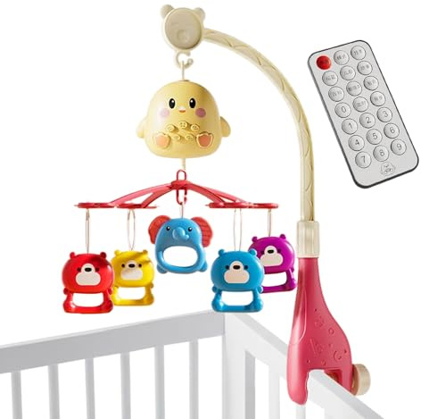 Carrusel Giratorio para Bebé – Musical Infantil, Soporte para Cuna, Dispositivo Calmante con Control a Distancia | Accesorio de Descanso para recién nacidos, para habitación nursery paseo