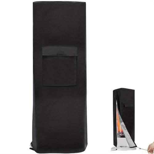 Funda para calentador de patio con cierre de cordón y bolsillo con cremallera para una cobertura estable en condiciones de viento