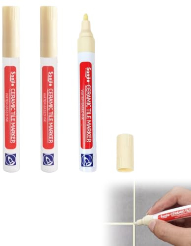 QEXUJOW Lechada,Tres bolígrafos de color beige para reparar juntas de azulejos, especialmente diseñados para reparar grietas en azulejos de paredes y suelos.