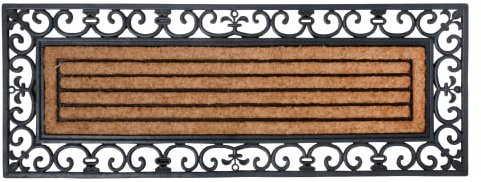 Esschert Design RB109 Paillasson en Caoutchouc avec Fibre de Coco Marron et Noir Taille XL 120 x 45 cm