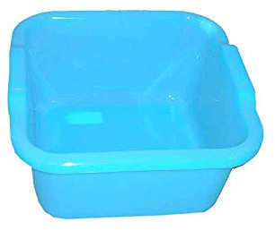 Stefanplast Polyethylen Becken, quadratisch, neutral/hellblau, 16 Liter