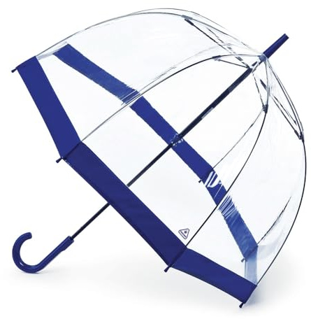 Fulton Birdcage 1 Parapluie pour Femme, Bordure Bleu Marine, Taille Unique, Parapluie bâton