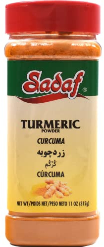 Sadaf Turmeric Powder - Premium Quality Turmeric Root Powder with Curcumin - Spice and superfood - Polvo de curcuma - 11 oz bottle