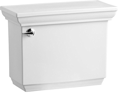 KOHLER K-4642-0 Memoirs Stately Toilet Tank with Left-Hand Trip Lever, Toilet Tank Only with Class Five Canister, 1.6 GPF, White