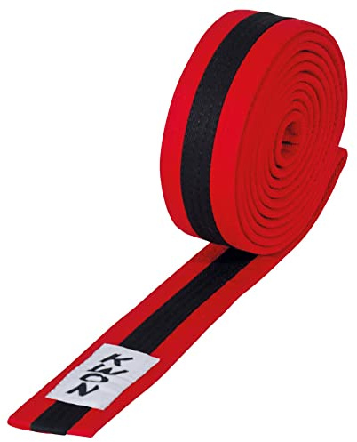 Budogürtel Judo mehrfarbig, versch. Längen (rot/schwarz/rot, 280)