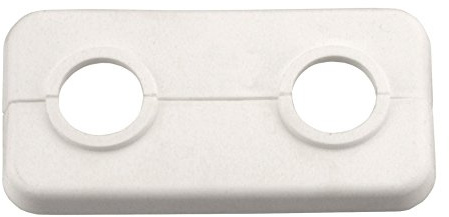 CORNAT T384001 18 mm Double Plastic Flap Rosette - White (2-Piece)