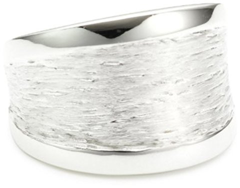 Vinani Ring aus 925 Sterling Silber - Massiver Damenring mit Rillenmotiv gebürstet und glänzenden Seiten für Frauen, nickelfrei & antiallergisch, Designed in Deutschland, RMG