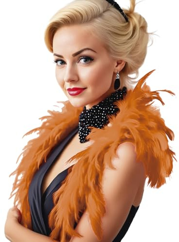 Guirca Fiestas GUI18377 - Boa mit orangenen Federn, 1.80 M (40 Gramm)