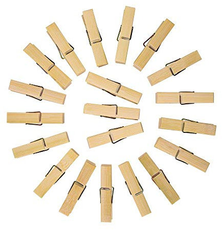 40Pcs Household Bamboo Sock Clothes Pegs Pin Racks Hanging Clips Photo Folder