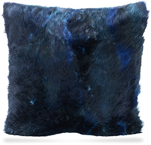 H.O.C.K. Volpina Plush Kissen inkl. Füllung Fellkissen (Dark-Blue, 48 x 48 cm)