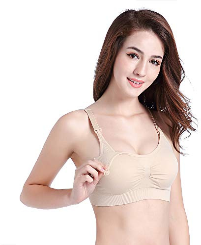 Rufun Soutien-Gorge Tire-Lait Mains Libres Allaitement Coton Doux pour l'allaitement,Beige,M