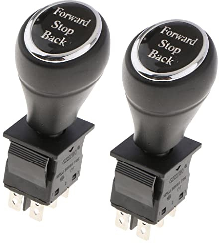 Almencla On-Off-On 6-Pin 3 Position Joystick Switch Interrupteur de Remplacement pour Voiture, 2 Pièces, Noir