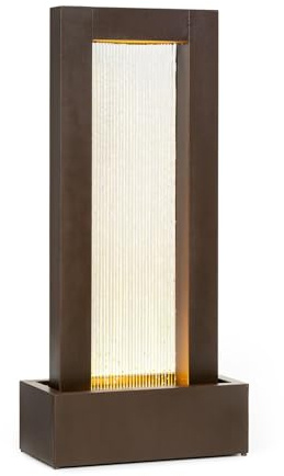 Blumfeldt Skyriver Garden Fountain, Water Feature, Indoor & Outdoor Decorative Fountain, LoopFlow Concept, 10 m Cable with Earthed Plug, Ambient Lighting, Bronze Look
