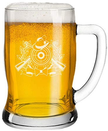 Deitert Leonardo Bierseidel 0,5l Taverna mit Schützenlogo – Bierkrug mit Henkel, Gravur und Schützenlogo, Leonardo Gläser mit Teqton Qualität