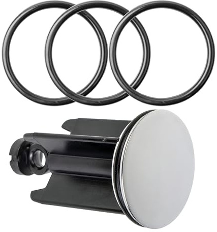 Flexibel gummitätningsring för handfatsplugg, 3-pack, Extern Ø 38mm, Invändig Ø 32mm, Använd med Ø 40mm duschproppar, Bytestätning för badrumspluggar, Avloppspropp reparationssats, Badrum, Handfat