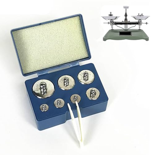7 Piezas/Juego Paquete De Pesas De Calibración, Kit De Pesas De Calibración, Peso Total De 500 G, Con Estuche De Almacenamiento Y Pinzas Para Laboratorio General, Medición Industrial