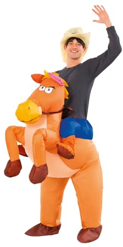 AirSuit® Disfraz de Vaquero Inflable | Traje Inflable Peculiar | Tamaño Adulto 160 a 190cm | Poliéster Cómodo | Resistente | Sistema de inflación Incluido | OriginalCup®