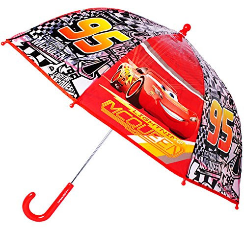 alles-meine.de GmbH Regenschirm - Cars - Auto Lightning McQueen - Kinderschirm - leicht transparent Ø 73 cm - Kinder Stockschirm - durchsichtig - Schirm Kinderregenschirm/G..