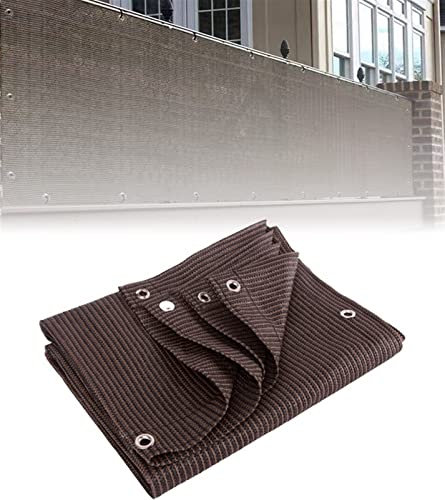 Balkon Sichtschutz Außen Sichtschutz HDPE + UV(Anti-Aging) Verschlüsselung Wetterfester Windschutz mit Ösen für Veranda Deck, Außen, Hinterhof, Terrasse, Terrasse ( Farbe : Braun , Größe : 4x8m )