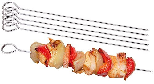 orion group Metallspieße Grillspieße Fleischspieße Schaschlikspieße Grillwerkzeug Set 6-TLG. 6-St., 23,5 cm