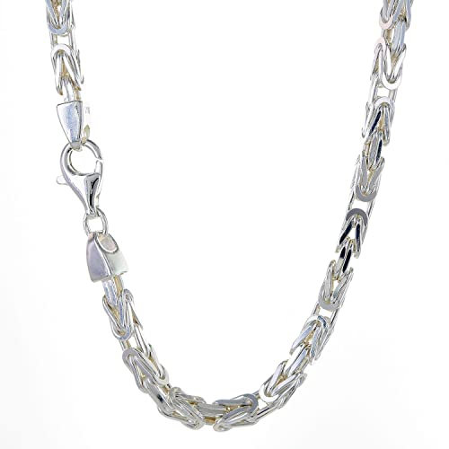 hoplo holzenplotz Königskette Halskette oder Armband Breite 4,0 mm - massiv 925 Sterlingsilber Auswahl, Kettenlänge:23 cm Armkette