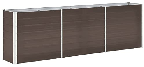 WIFESE Hochbeet aus Verzinktem Stahl 240x40x77 cm in Braun - Metall Kräuterbeet für Garten, Balkon und Terrasse - Stilvoll & Langlebig