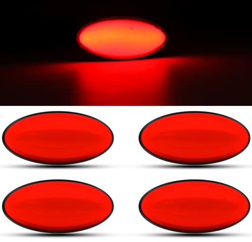 NWpangu 4PCS Feux Latéraux de LED pour Remorque, 12V 24V LED Arrière Avant Feu de Position pour Camion Caravane Camping Car Van Tracteu (Rouge)