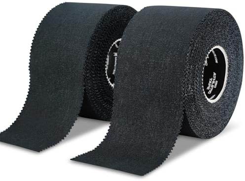 Meister Elite Athletic Tape – atmungsaktives, hochklebendes Trainings-Tape – 2 Rollen – Schwarz