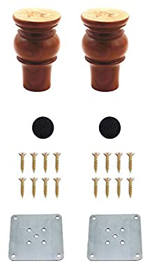 Sats om 2 Fast Trä Möbelben, Trä Runda Ersättning Bulle fötter, med Monteringsplatta & skruvar for Skåp Soffa TV-stativ Ottomanska Kärleks säte Kaffe bord (Size : 2.4in)