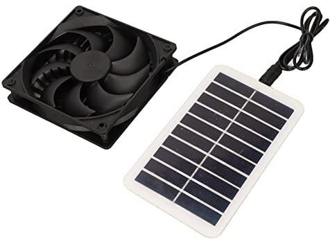 Solarpanel Ventilator, Abluftventilator mit Netzteil, Luftabzug Solarenergie, Haustier Haus Windmaschine, Outdoor RVS 15W Batteriepanel, 3,84W Extraktionswerkzeug, Solar Power Panel für Außen