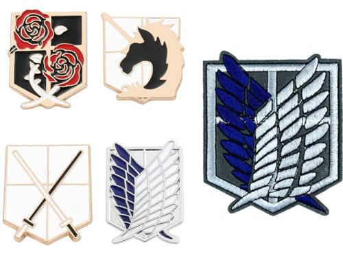 HAOYUNLAI Broches et Patch Anime Attack Titan Recon Corps Broche Pins Écusson Brodé Thermocollant Patch pour jeans, vêtements, chapeaux, sacs, Cosplay