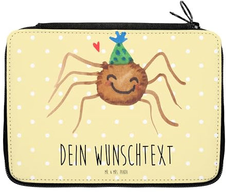 Mr. & Mrs. Panda Personalisierte Federmappe Spinne Agathe Party - Geschenke, Stifterolle mit Namen, Federmäppchen, Selbstliebe, Stiftemappe, PersonalisierteS, Motivation, Glück, Wunder