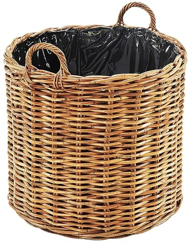 Kobolo Rattanübertopf Pflanzkorb Übertopf Pflanzkübel Rattan lacak rund - mit Folie ausgestattet XXL