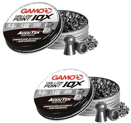 Balines Gamo ACUTTEK Hollow Point (5,5mm) | 250 uds por Caja. 1 g por balín. Pack de 2 Cajas. Balines de aleación. Rápidos, precisos y penetrantes.