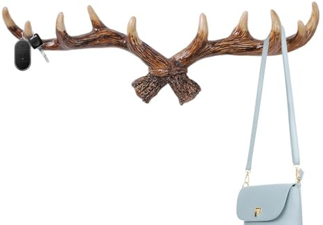 Shurzzesj Wandhaken Geweih, Garderobenhaken Motiv Geweih, Geweih Kleiderhaken, Geweih Wandgarderobe, Mehrzweckhaken Und Wanddeko, Jahrgang Wandhaken Handtuchhaken Für Schlafzimmer, Garderobe