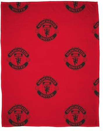 Manchester United FC Crest Fleece Blanket, Bedroom, Sports, Gift